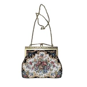 Unbranded Small Floral Purse with Gold Chain